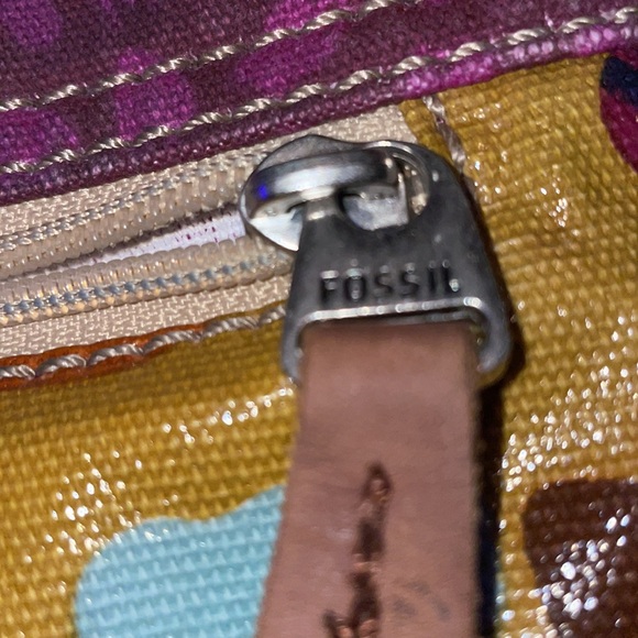 Fossil Key Per Coated Canvas Print Crossbody Shoulder Bag - Picture 9 of 9